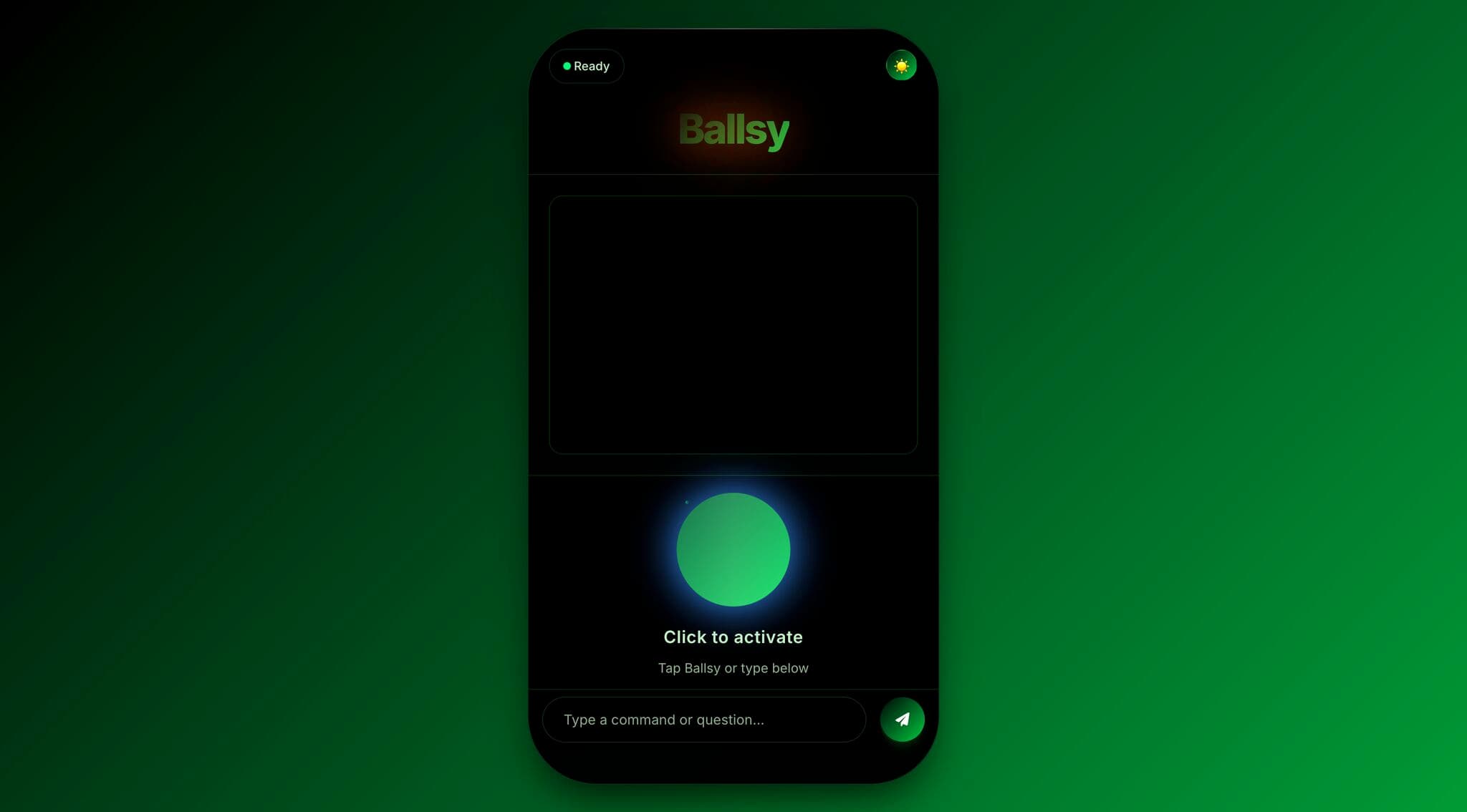 Ballsy Voice Assistant interface preview