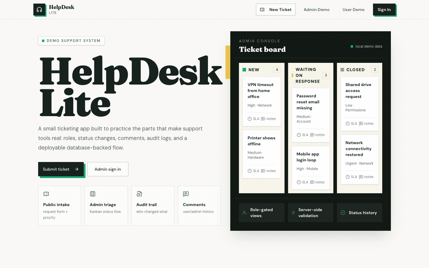 HelpDesk Lite